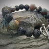 Author's bracelet made of natural stones and silver