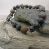 Author's bracelet made of natural stones and silver