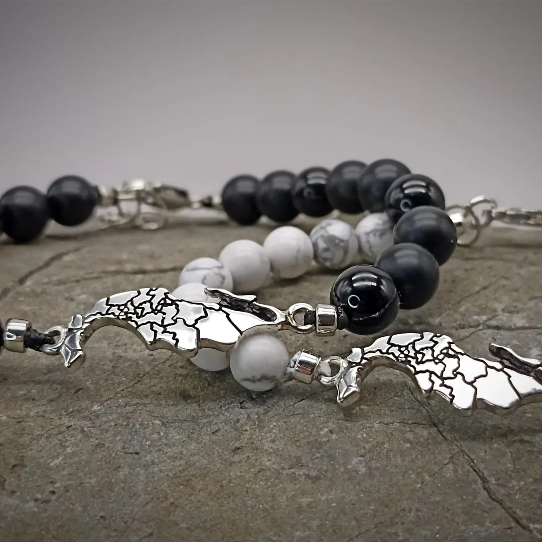 Bracelets with natural stones and a map of Mexico