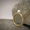 Pearl and diamond ring