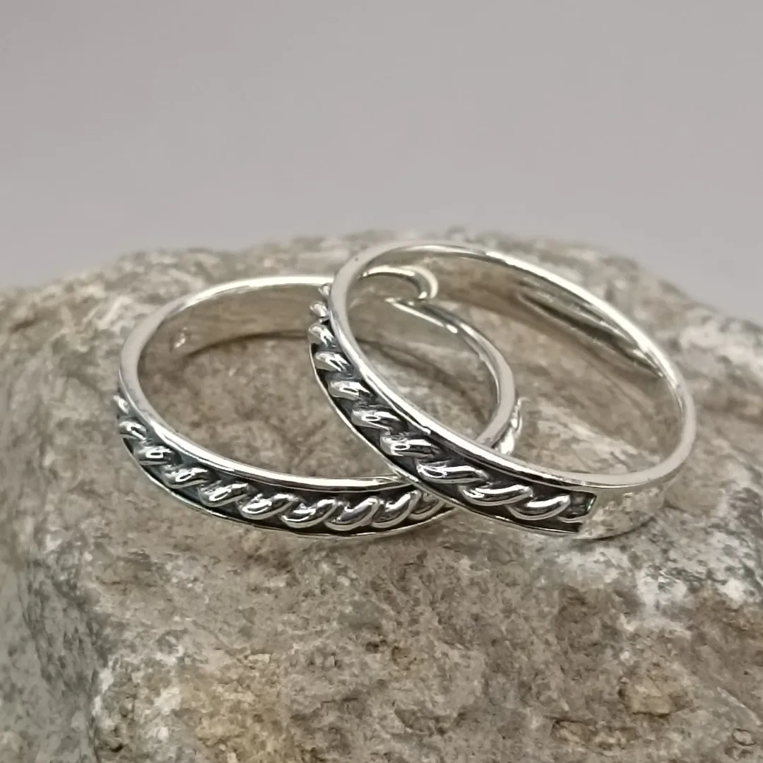 Rope2 "Rope" wedding rings