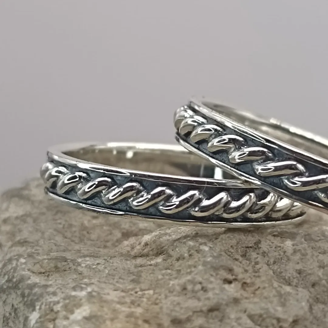 Rope3 "Rope" wedding rings