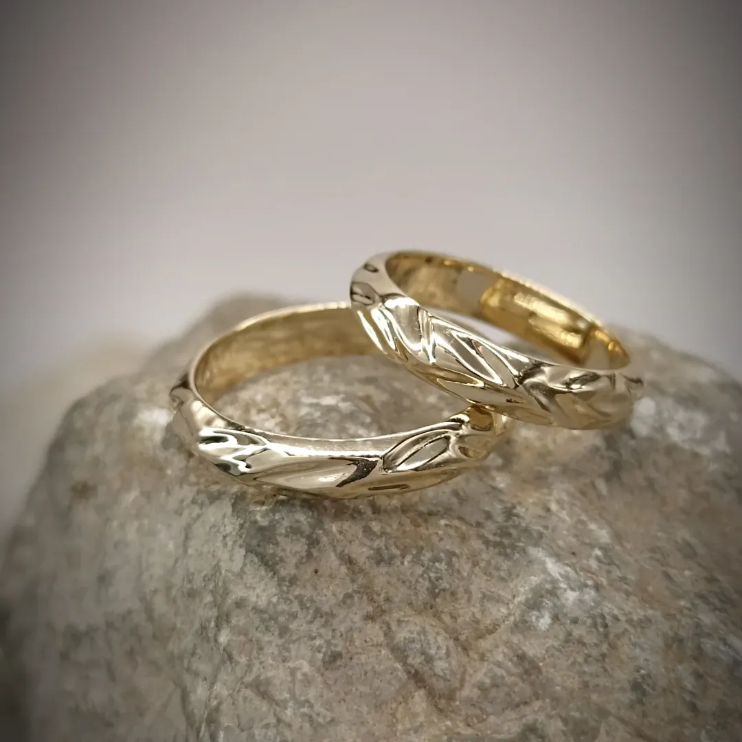 Waves wedding rings