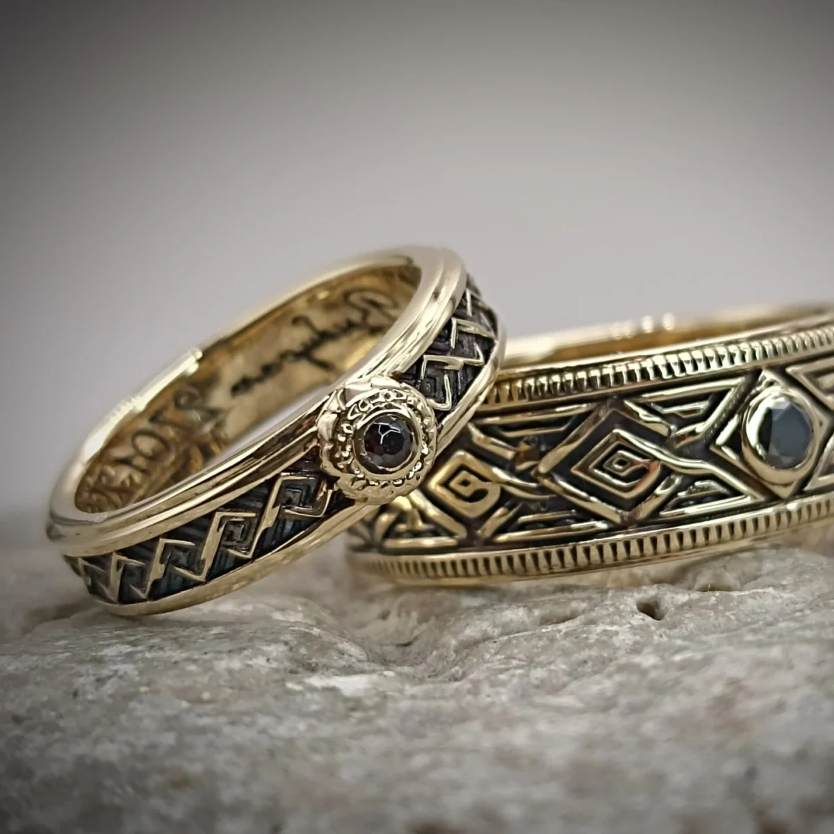 Wedding rings Lines of Fate Salmin Jewelry